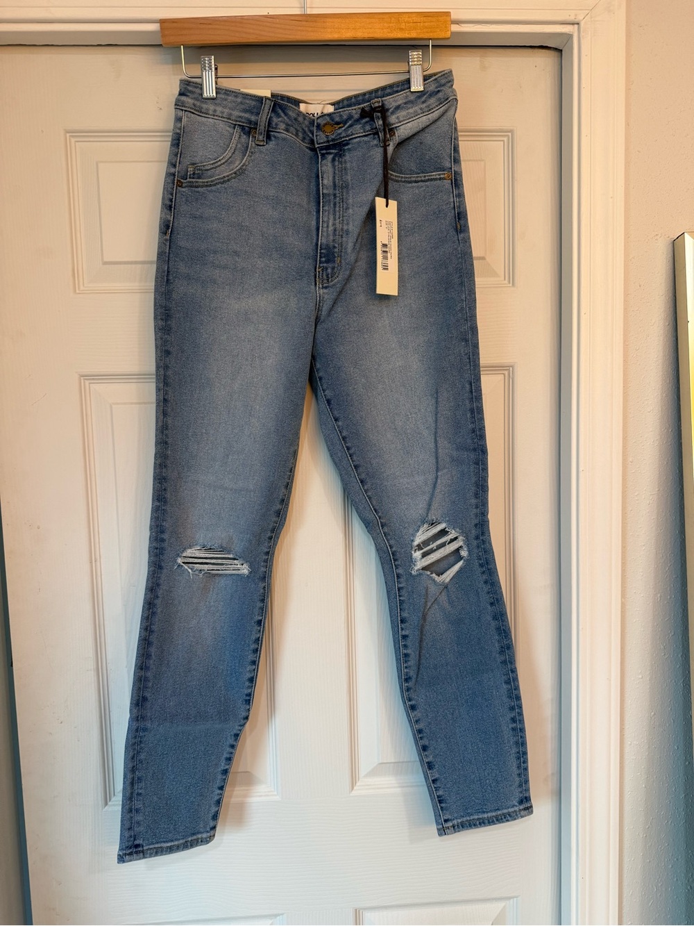 Rollas Denim Classic High-Rise Distressed Women’s Jeans - Light Blue size 31